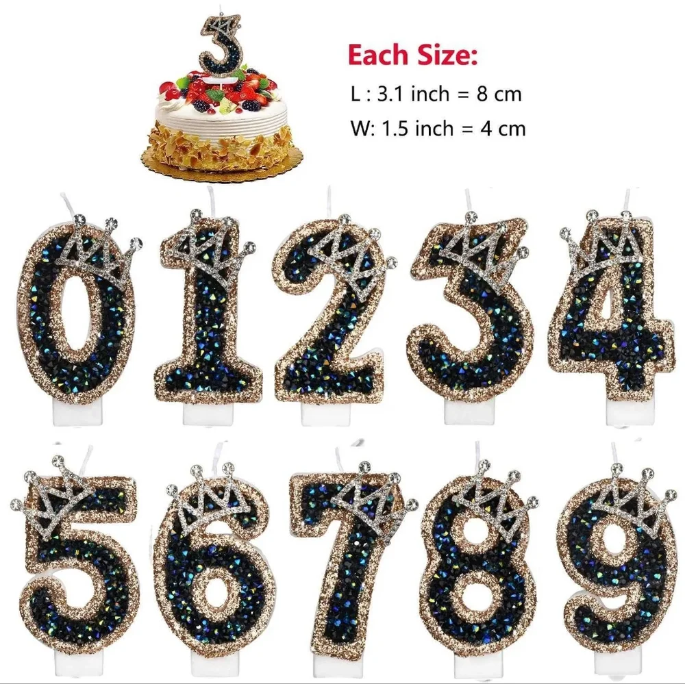 Glittery 40th Birthday Cake Toppers